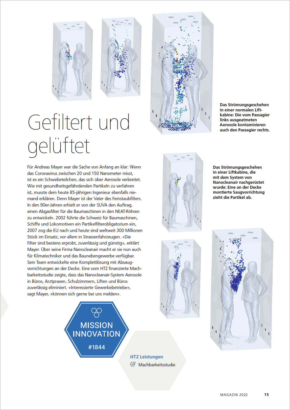 Article in the magazine 2022, MISSION INNOVATION, page 15, Hightech Zentrum Aargau